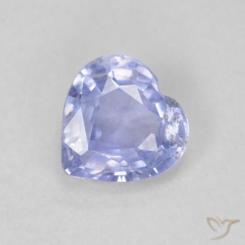 Zaffiro Blu violaceo chiaro naturale da 0.63 ct, Cuore, VS