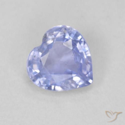 Zaffiro Blu violaceo chiaro naturale da 0.63 ct, Cuore, VS