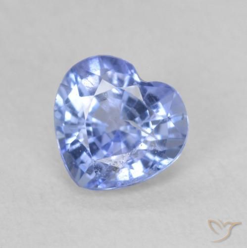 0.80ct Naturale Blu pastello Zaffiro, Cuore, VS