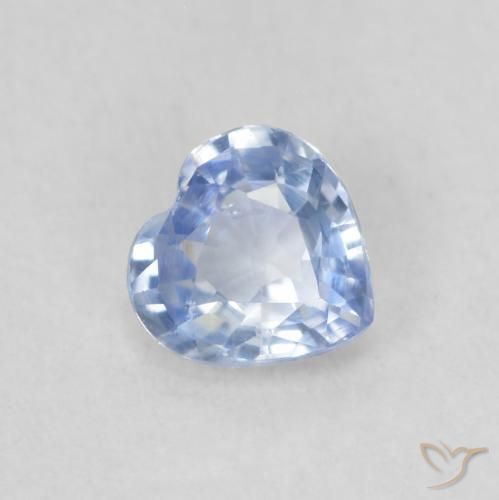 Zaffiro Blu pastello naturale da 0.46 ct, Cuore, VS