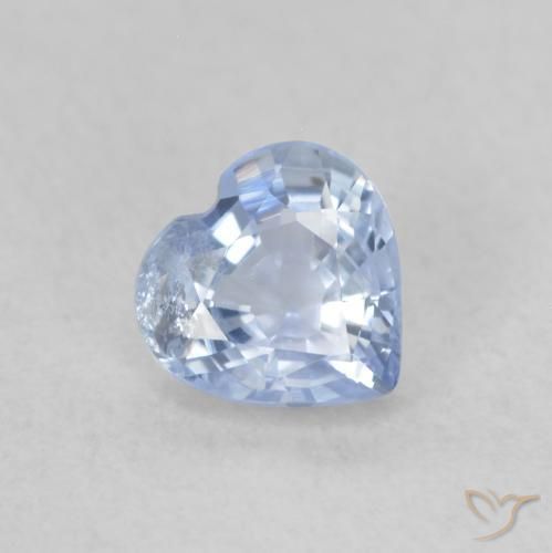 0.47ct Naturale Blu pastello Zaffiro, Cuore, VS-SI
