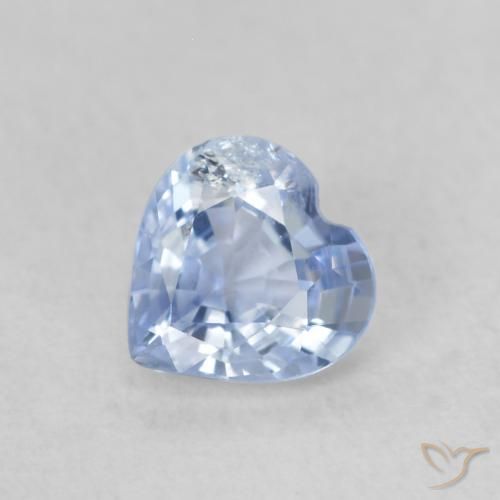 Zaffiro Blu pastello naturale da 0.47 ct, Cuore, VS-SI