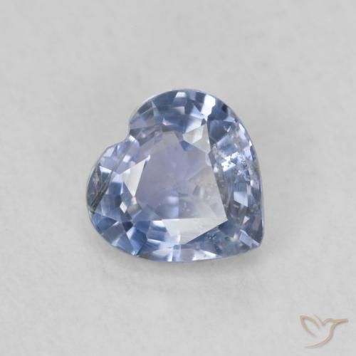Zaffiro Blu violaceo chiaro naturale da 0.52 ct, Cuore, VS