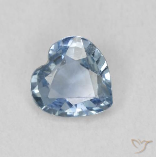 Zaffiro Teal-blu naturale da 0.52 ct, Cuore, VS