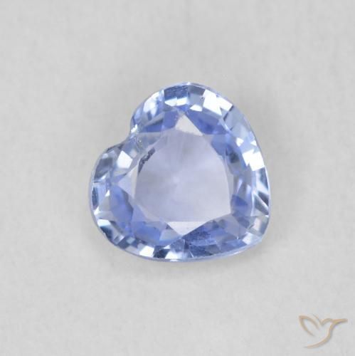 Zaffiro Blu pastello naturale da 0.45 ct, Cuore, VS