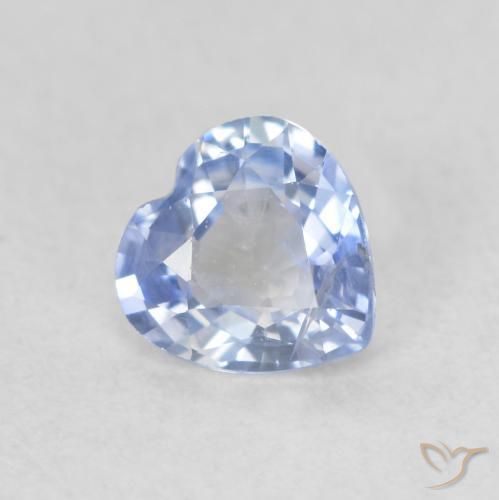 0.50ct Naturale Blu pastello Zaffiro, Cuore, VS-SI