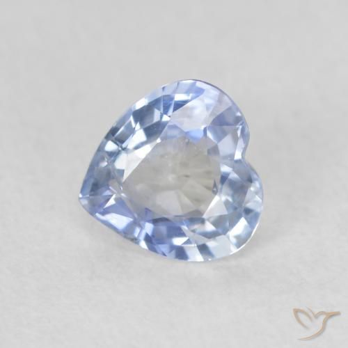 Zaffiro Blu pastello naturale da 0.50 ct, Cuore, VS-SI