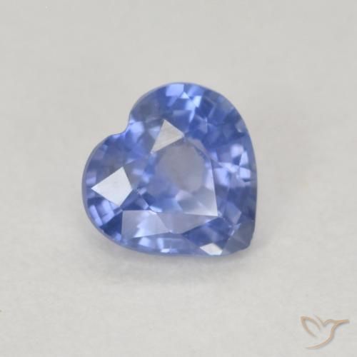 0.59ct Naturale Blu pastello Zaffiro, Cuore, VS