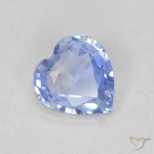0.54ct Naturale Blu pastello Zaffiro, Cuore, VS