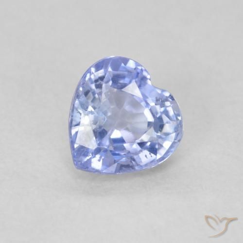 0.56ct Naturale Blu pastello Zaffiro, Cuore, VS