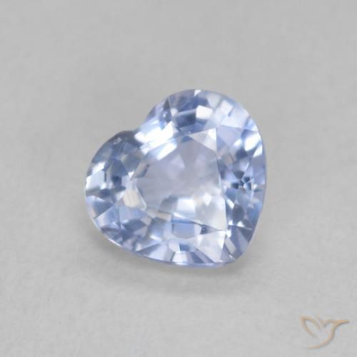 0.55ct Naturale Blu pastello Zaffiro, Cuore, VS
