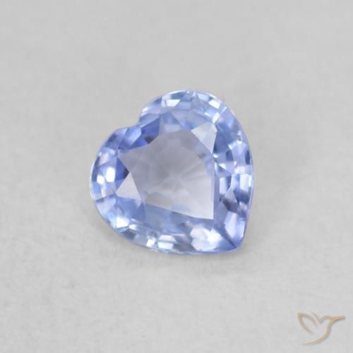 Zaffiro Blu pastello naturale da 0.37 ct, Cuore, VVS-VS
