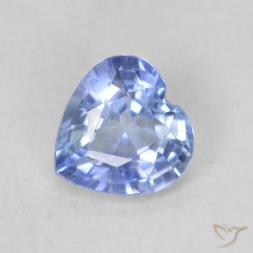 0.56ct Naturale Blu pastello Zaffiro, Cuore, VVS-VS