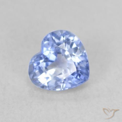 0.54ct Naturale Blu pastello Zaffiro, Cuore, VVS-VS