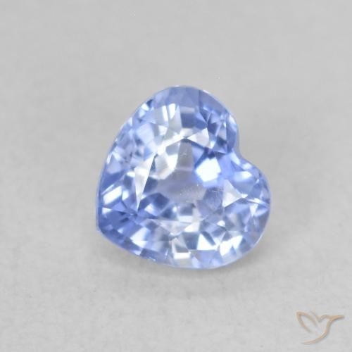 Zaffiro Blu pastello naturale da 0.54 ct, Cuore, VVS-VS