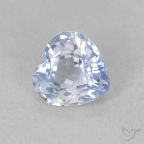 0.56ct Naturale Bianco bluastro Zaffiro, Cuore, VVS-VS