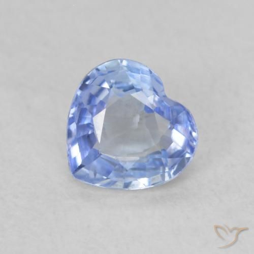 0.50ct Naturale Blu pastello Zaffiro, Cuore, VVS-VS