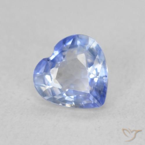 Zaffiro Blu pastello naturale da 0.54 ct, Cuore, VVS-VS