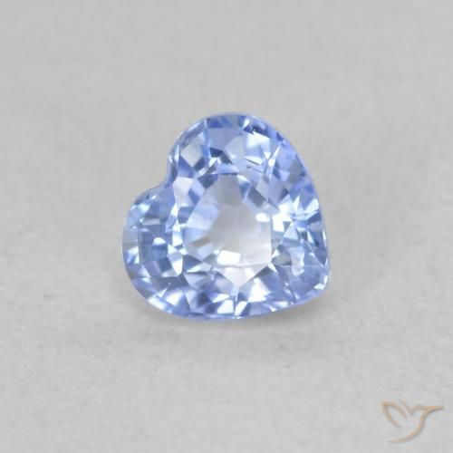 Zaffiro Blu pastello naturale da 0.50 ct, Cuore, VVS-VS