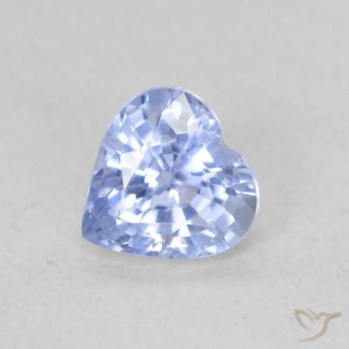 0.49ct Naturale Blu pastello Zaffiro, Cuore, VVS-VS