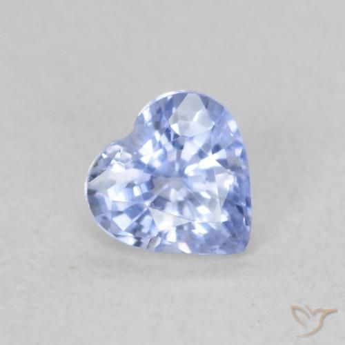 Zaffiro Blu pastello naturale da 0.49 ct, Cuore, VVS-VS