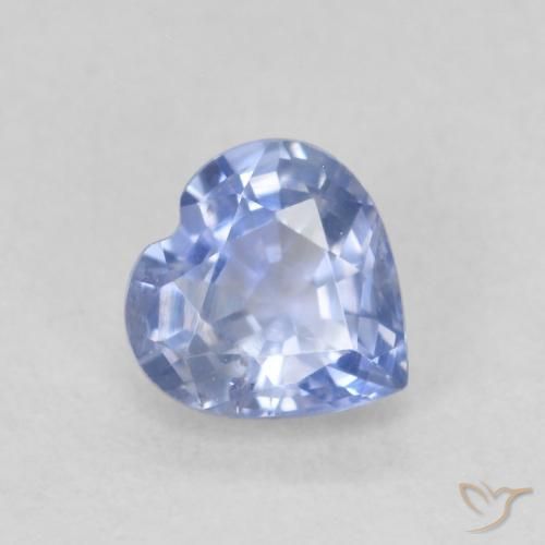 0.68ct Naturale Blu pastello Zaffiro, Cuore, VS