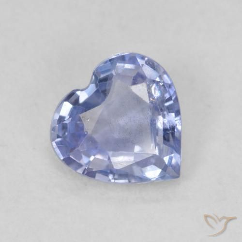 0.57ct Naturale Blu pastello Zaffiro, Cuore, VS
