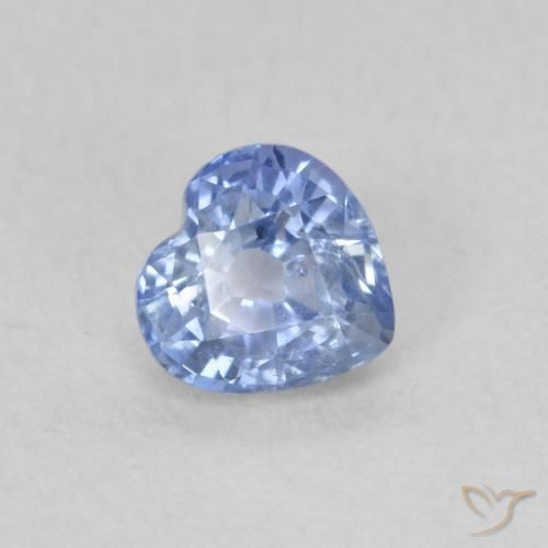 Zaffiro Blu pastello naturale da 0.55 ct, Cuore, VS