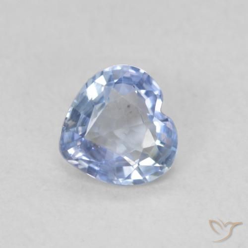 Zaffiro Blu pastello naturale da 0.46 ct, Cuore, VS
