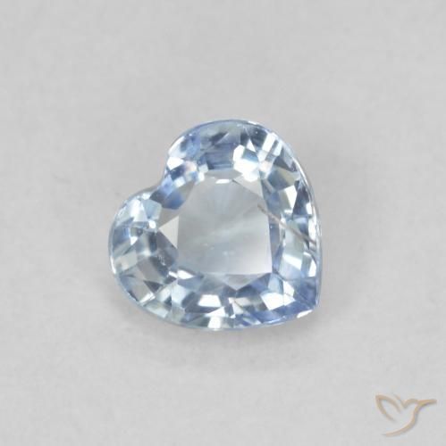 0.49ct Naturale Bianco bluastro Zaffiro, Cuore, VS
