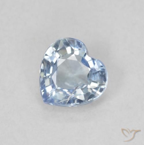 Zaffiro Bianco bluastro naturale da 0.49 ct, Cuore, VS