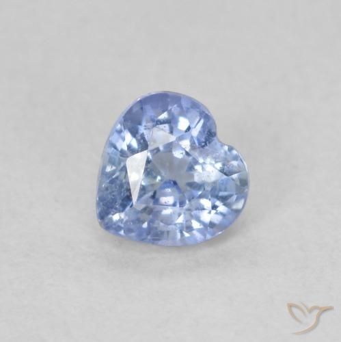 Zaffiro Blu pastello naturale da 0.51 ct, Cuore, VS