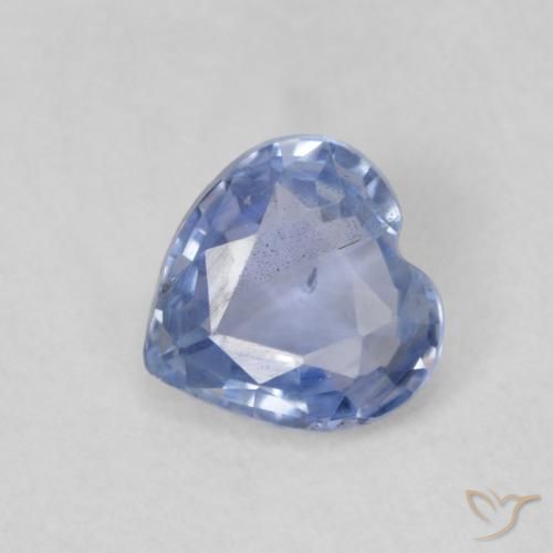 Zaffiro Blu violaceo chiaro naturale da 0.48 ct, Cuore, VS