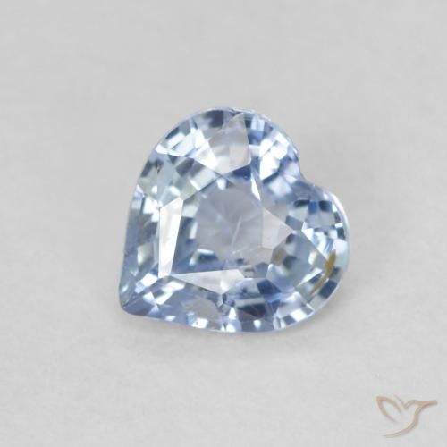 0.48ct Naturale Azzurro cielo chiaro Zaffiro, Cuore, VS