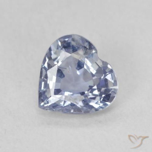 Zaffiro Viola blu chiaro naturale da 0.55 ct, Cuore, VS