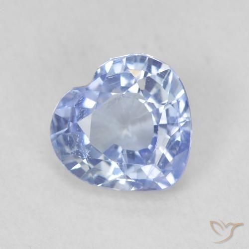 Zaffiro Viola blu chiaro naturale da 0.68 ct, Cuore, VS