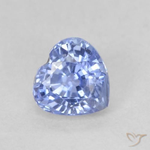 0.64ct Naturale Blu pastello Zaffiro, Cuore, VS