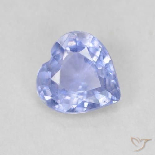 0.53ct Naturale Blu violaceo chiaro Zaffiro, Cuore, VS