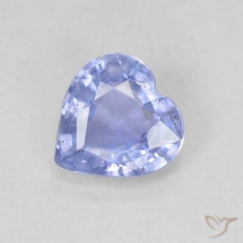 Zaffiro Blu violaceo chiaro naturale da 0.53 ct, Cuore, VS