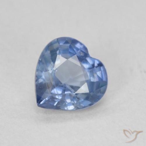 0.49ct Naturale Celeste chiaro Zaffiro, Cuore, VS