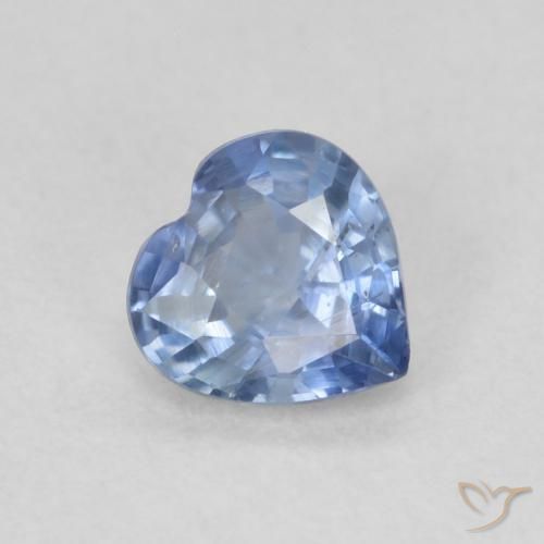 Zaffiro Celeste chiaro naturale da 0.49 ct, Cuore, VS