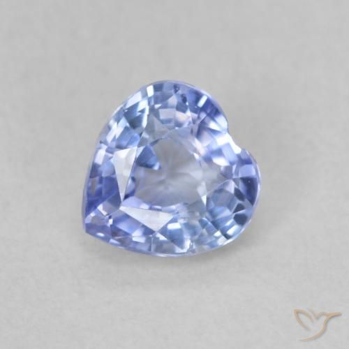 0.59ct Naturale Blu pastello Zaffiro, Cuore, VVS-VS