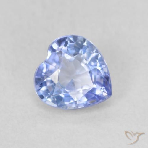Zaffiro Blu pastello naturale da 0.59 ct, Cuore, VVS-VS