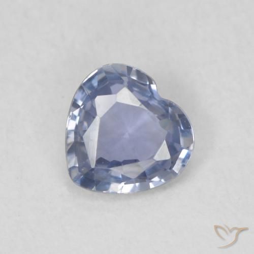 0.42ct Naturale Blu violaceo chiaro Zaffiro, Cuore, VVS-VS