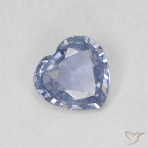 Zaffiro Blu violaceo chiaro naturale da 0.42 ct, Cuore, VVS-VS