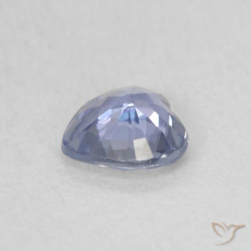 Zaffiro Blu violaceo chiaro naturale da 0.42 ct, Cuore, VVS-VS