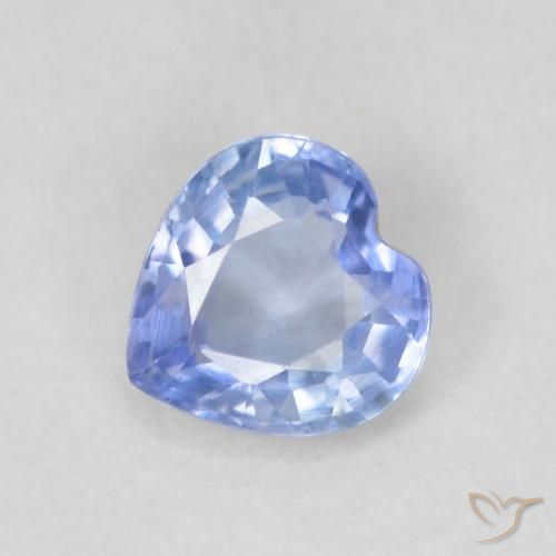 0.58ct Naturale Blu pastello Zaffiro, Cuore, VVS-VS