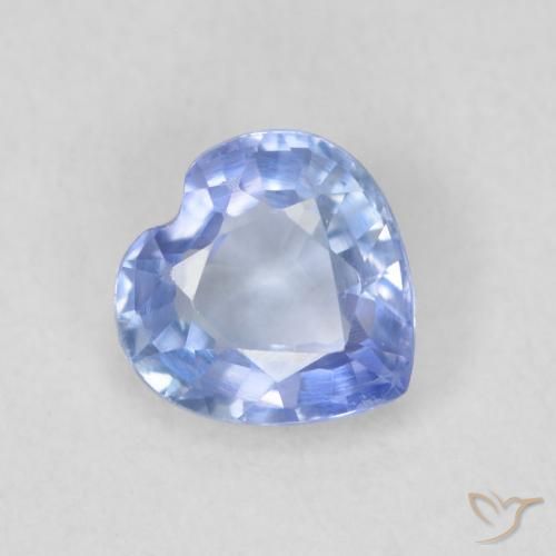 Zaffiro Blu pastello naturale da 0.58 ct, Cuore, VVS-VS