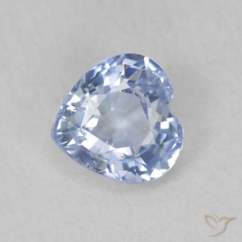 0.57ct Naturale Azzurro Baby Zaffiro, Cuore, VVS-VS
