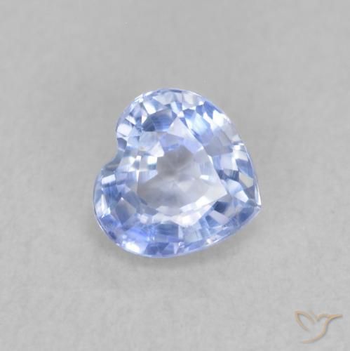 Zaffiro Blu pastello naturale da 0.54 ct, Cuore, VVS-VS